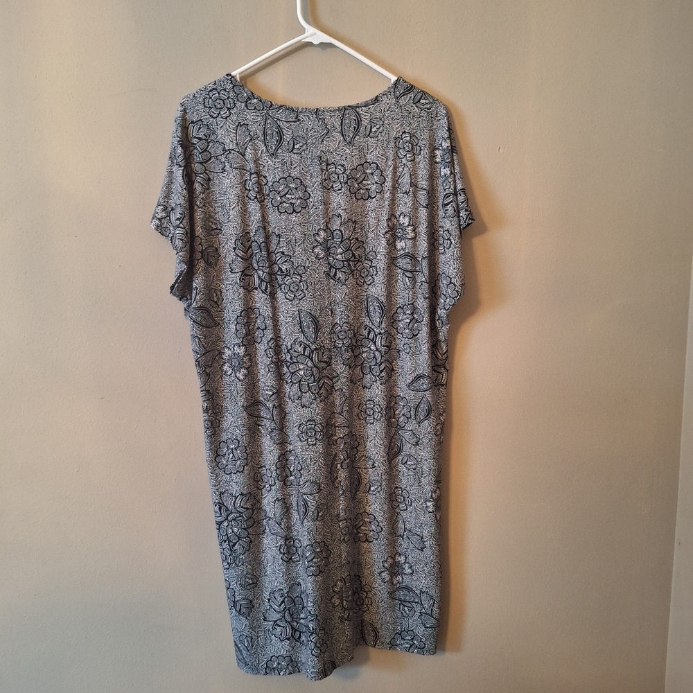 J Jill Wearever Collection Floral Dress Slinky Boho Lightweight Sz Large - Picture 6 of 15